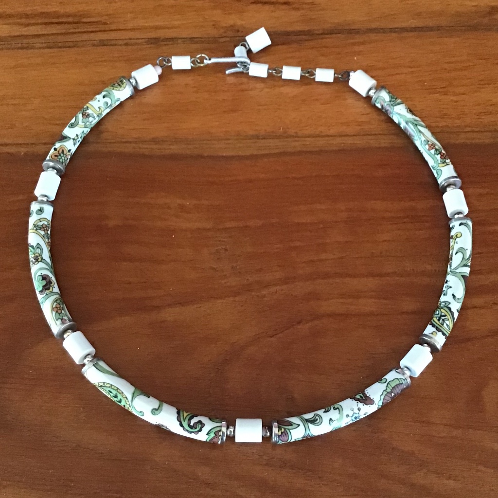 Vintage Choker Bead Necklace Adjustable Length Japan